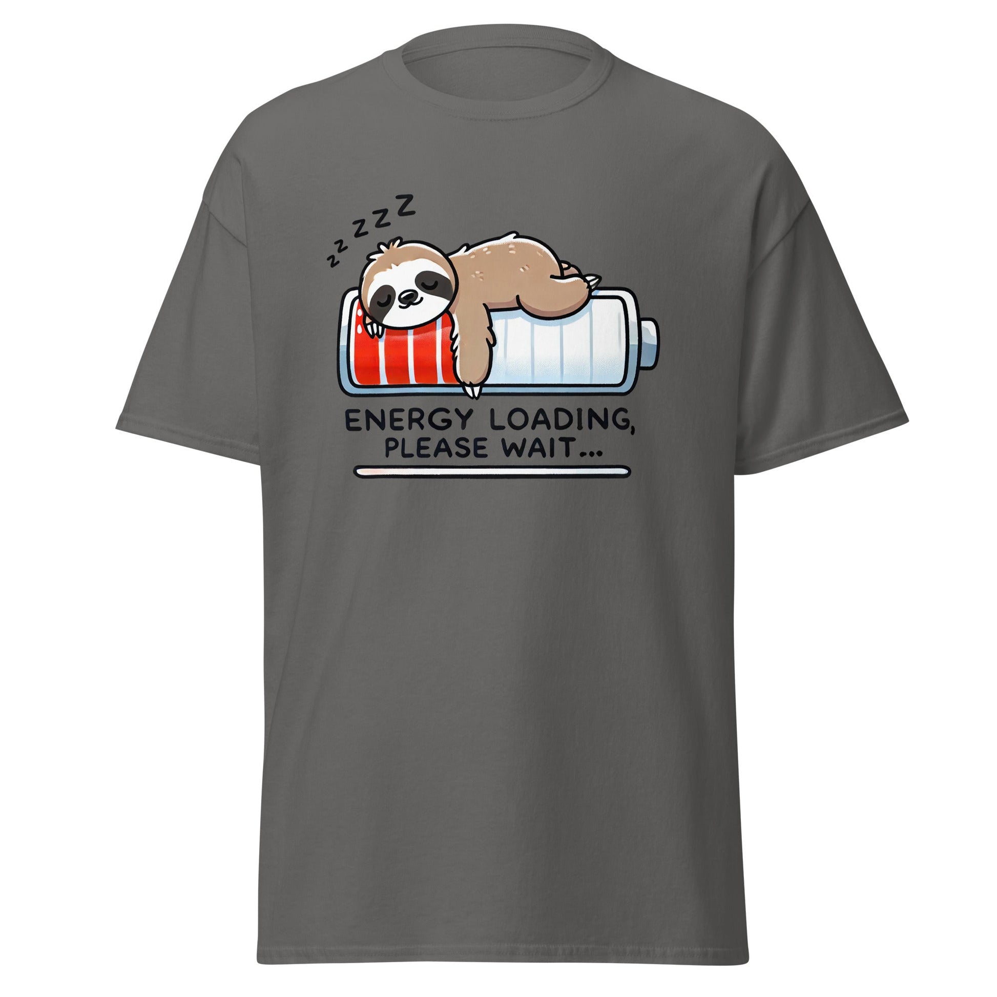 Energy Loading | Sloth T-Shirt - Charcoal - T-Shirts Online