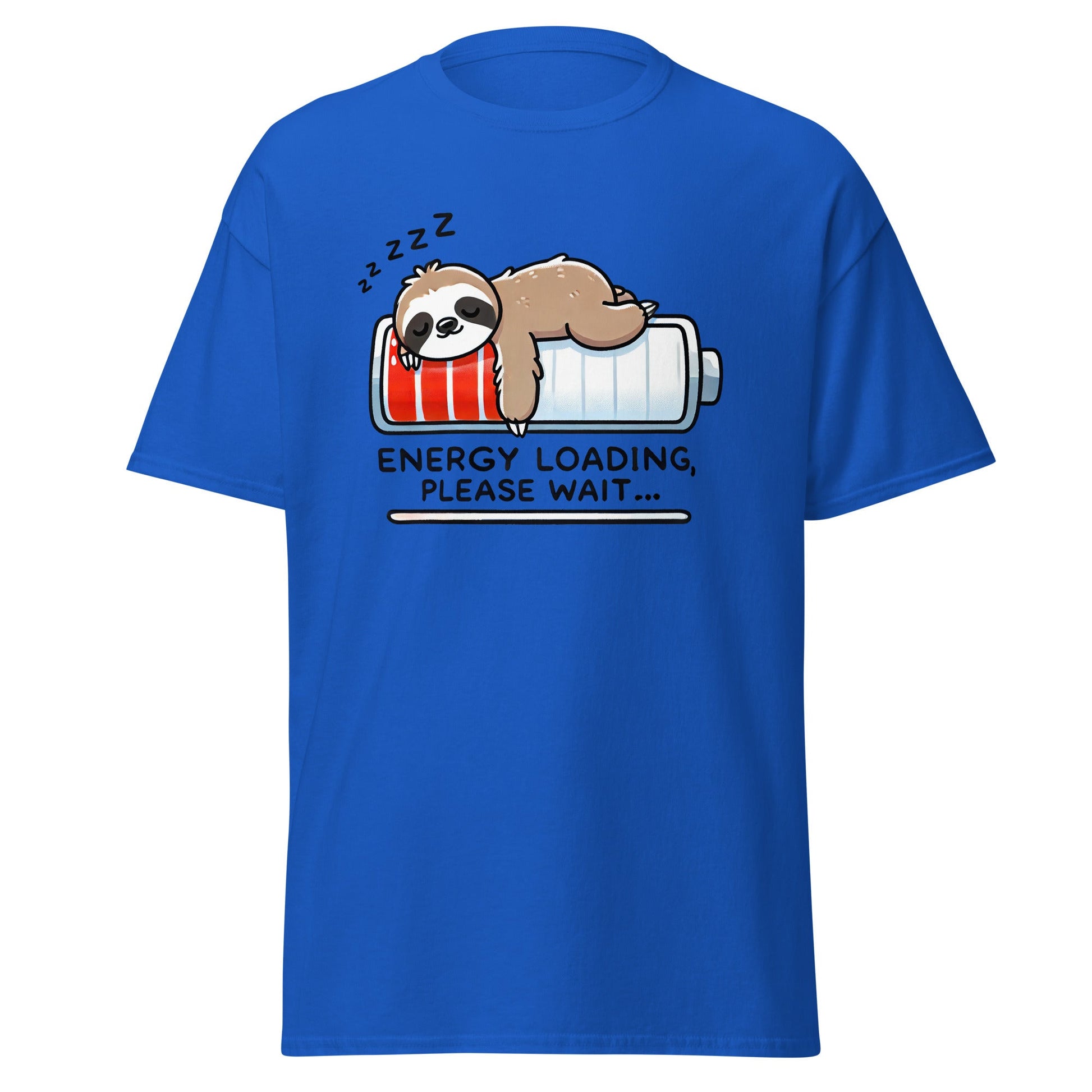 Energy Loading | Sloth T-Shirt - Royal - T-Shirts Online