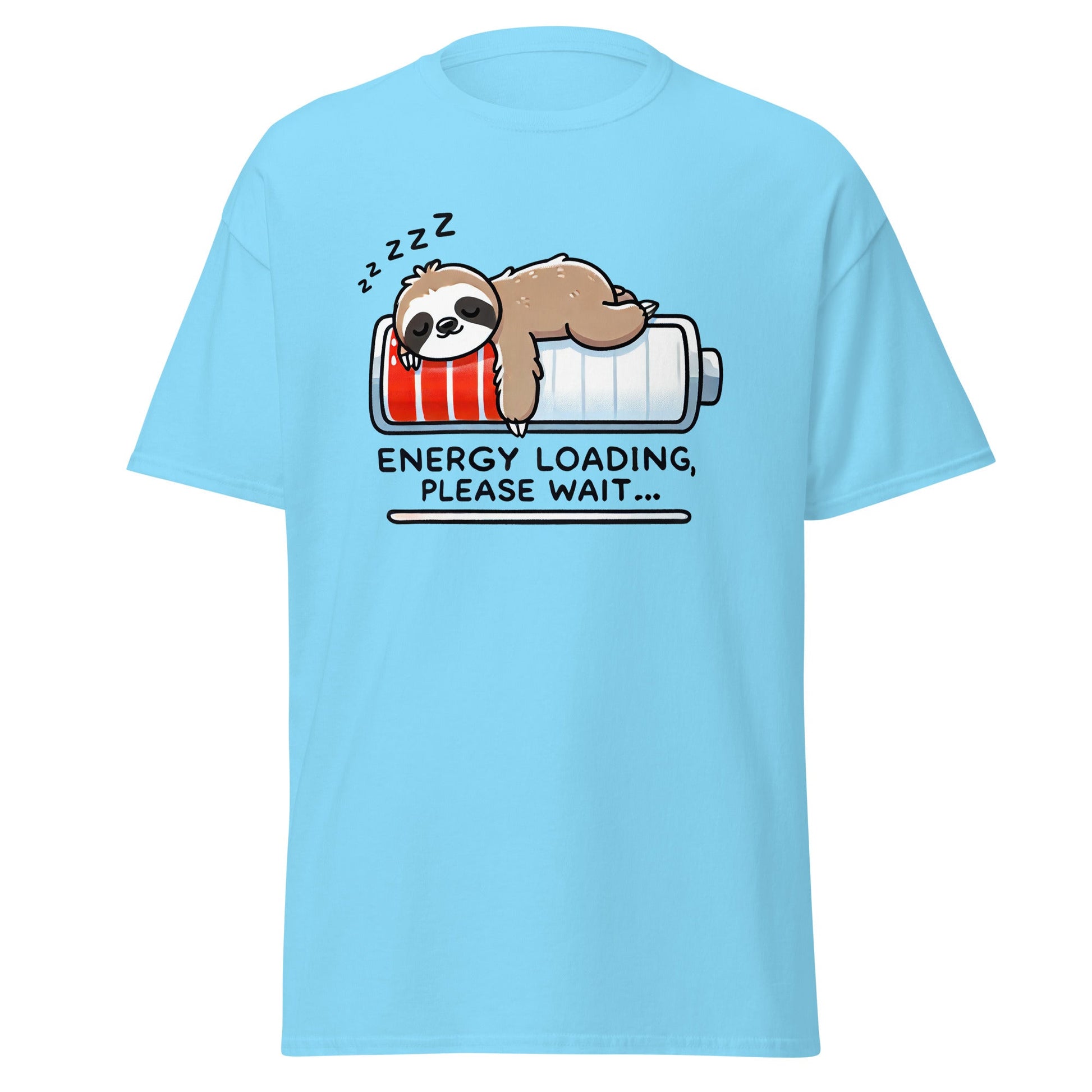 Energy Loading | Sloth T-Shirt - Sky - T-Shirts Online