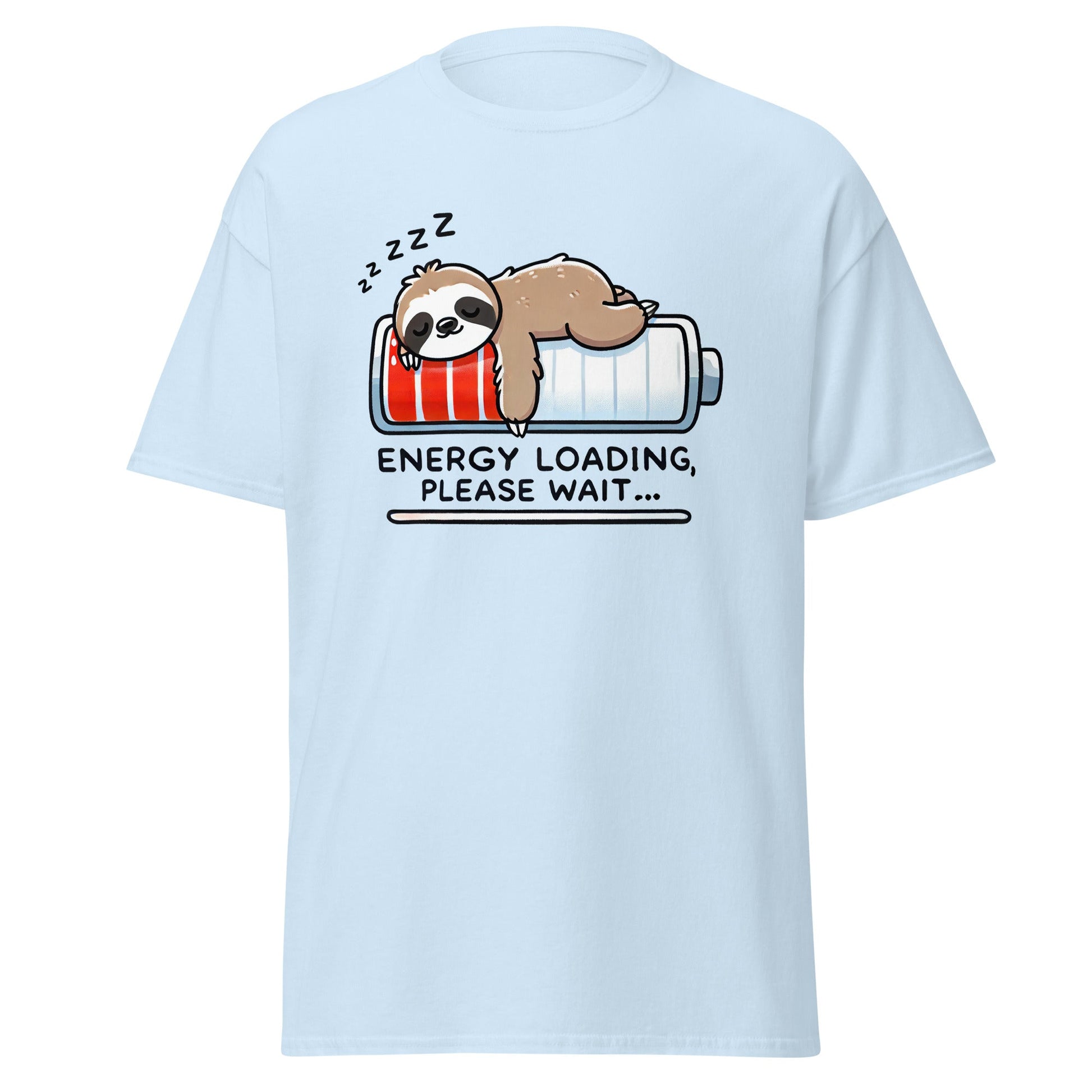Energy Loading | Sloth T-Shirt - Light Blue - T-Shirts Online