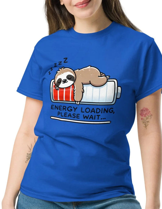 Energy Loading | Sloth T-Shirt - Black - T-Shirts Online