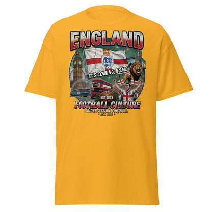 England It's Coming Home Football T-Shirt - Three Lions Pride - Gold - T-Shirts Online