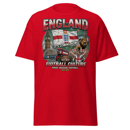 England It's Coming Home Football T-Shirt - Three Lions Pride - Red - T-Shirts Online