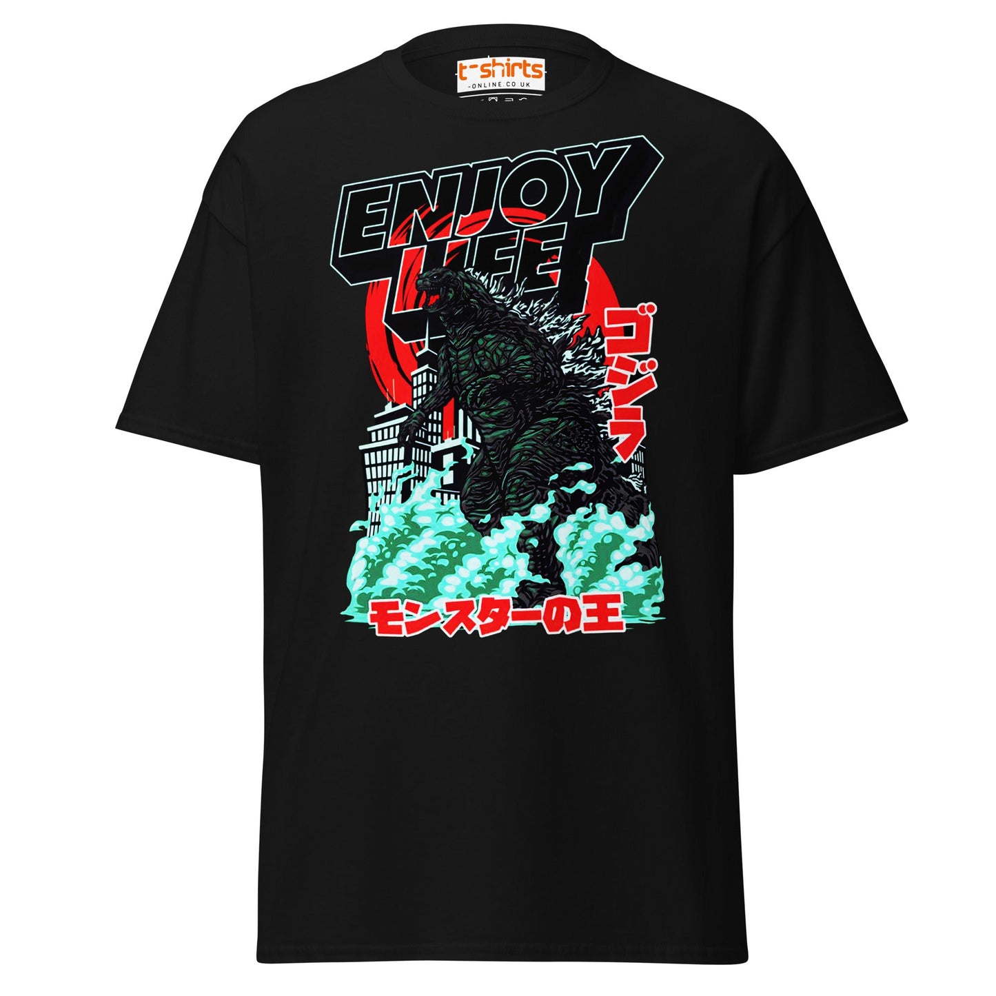 Enjoy Life T-Shirt | Retro Monster Graphic Tee - Black - T-Shirts Online