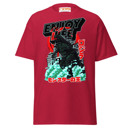 Enjoy Life T-Shirt | Retro Monster Graphic Tee - Cardinal - T-Shirts Online