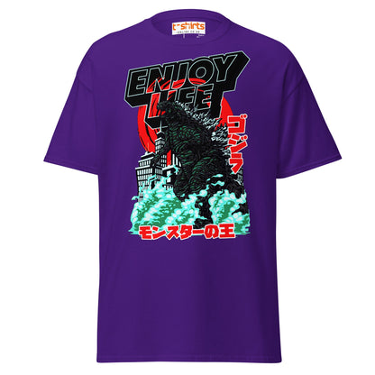 Enjoy Life T-Shirt | Retro Monster Graphic Tee - Purple - T-Shirts Online