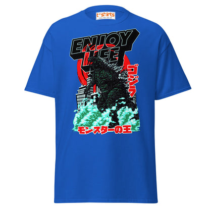 Enjoy Life T-Shirt | Retro Monster Graphic Tee - Royal - T-Shirts Online
