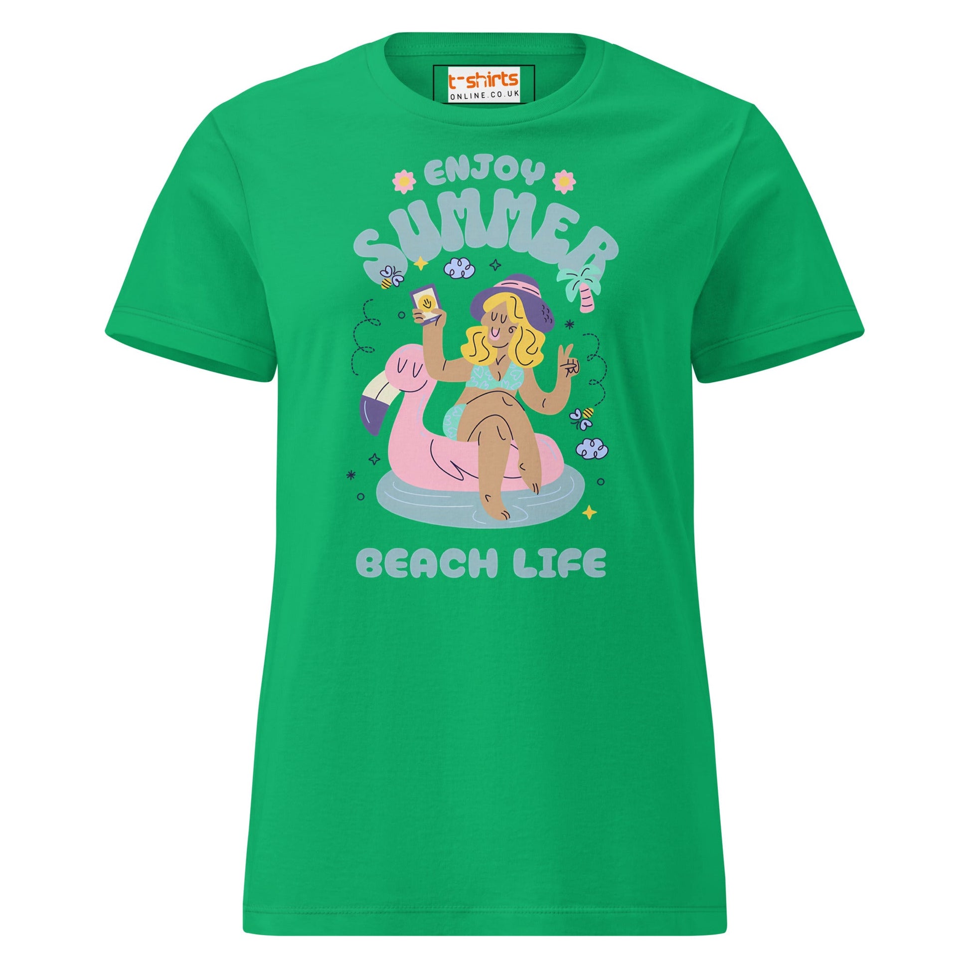 Enjoy Summer T-Shirt | Beach Life Tee - Irish Green - T-Shirts Online