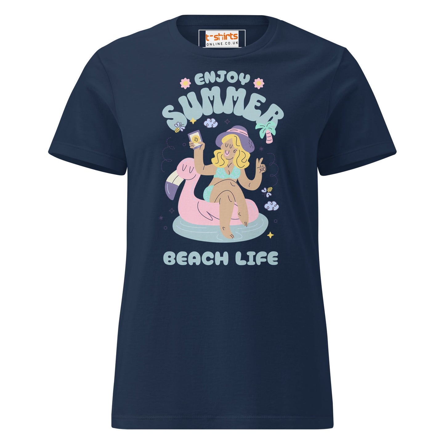 Enjoy Summer T-Shirt | Beach Life Tee - Navy - T-Shirts Online
