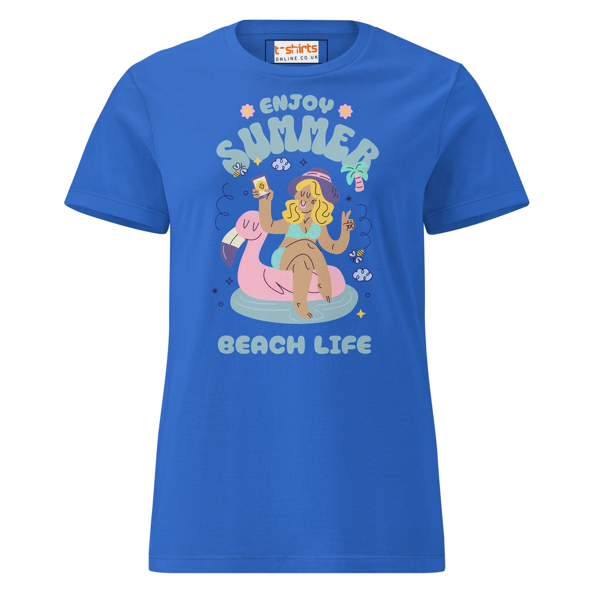 Enjoy Summer T-Shirt | Beach Life Tee - Royal - T-Shirts Online