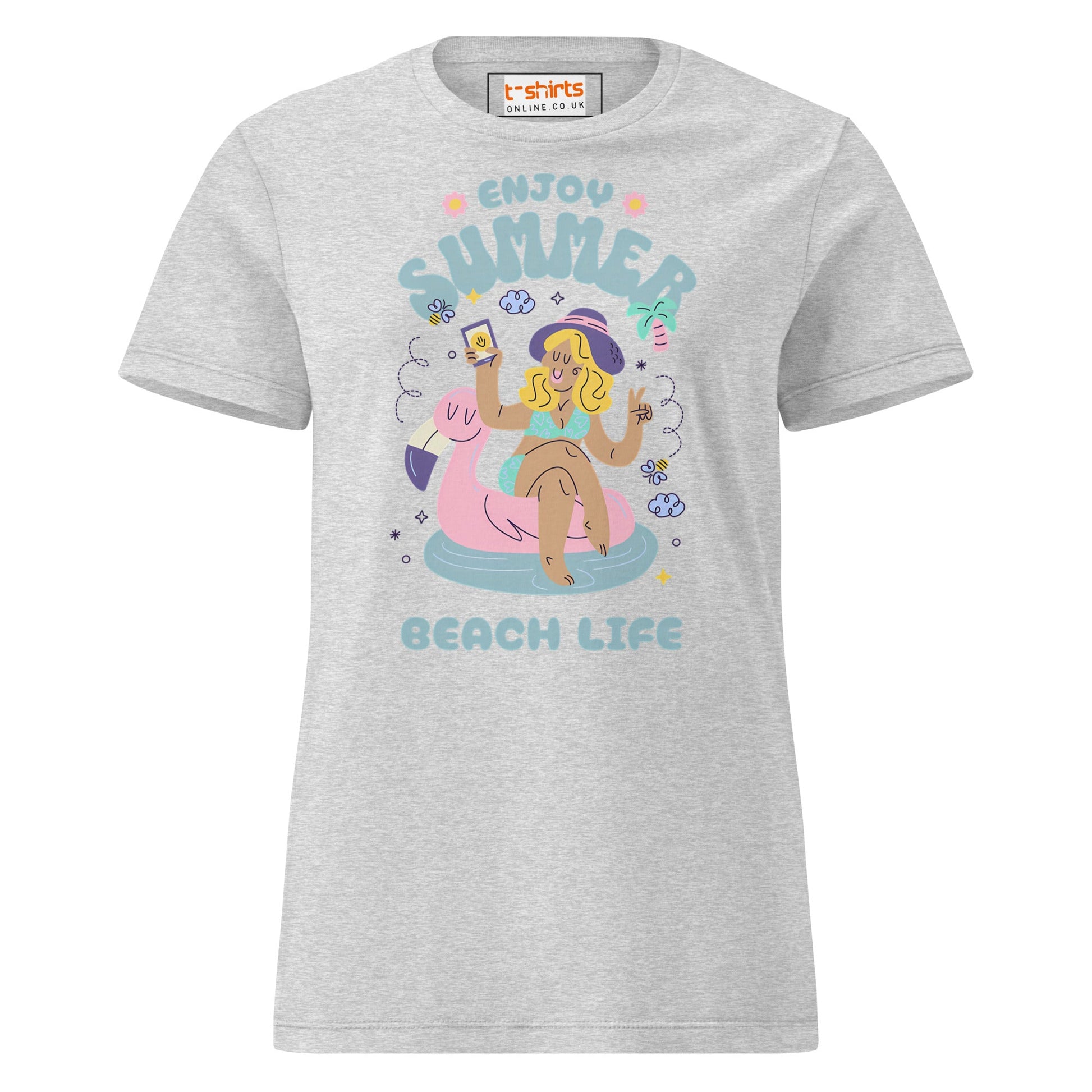Enjoy Summer T-Shirt | Beach Life Tee - RS Sport Grey - T-Shirts Online