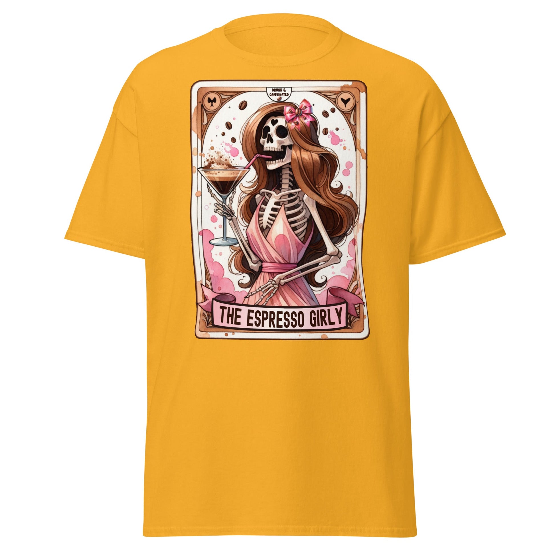 'Espresso Girl' Tarot | Tarot Card T-Shirt - Gold - T-Shirts Online