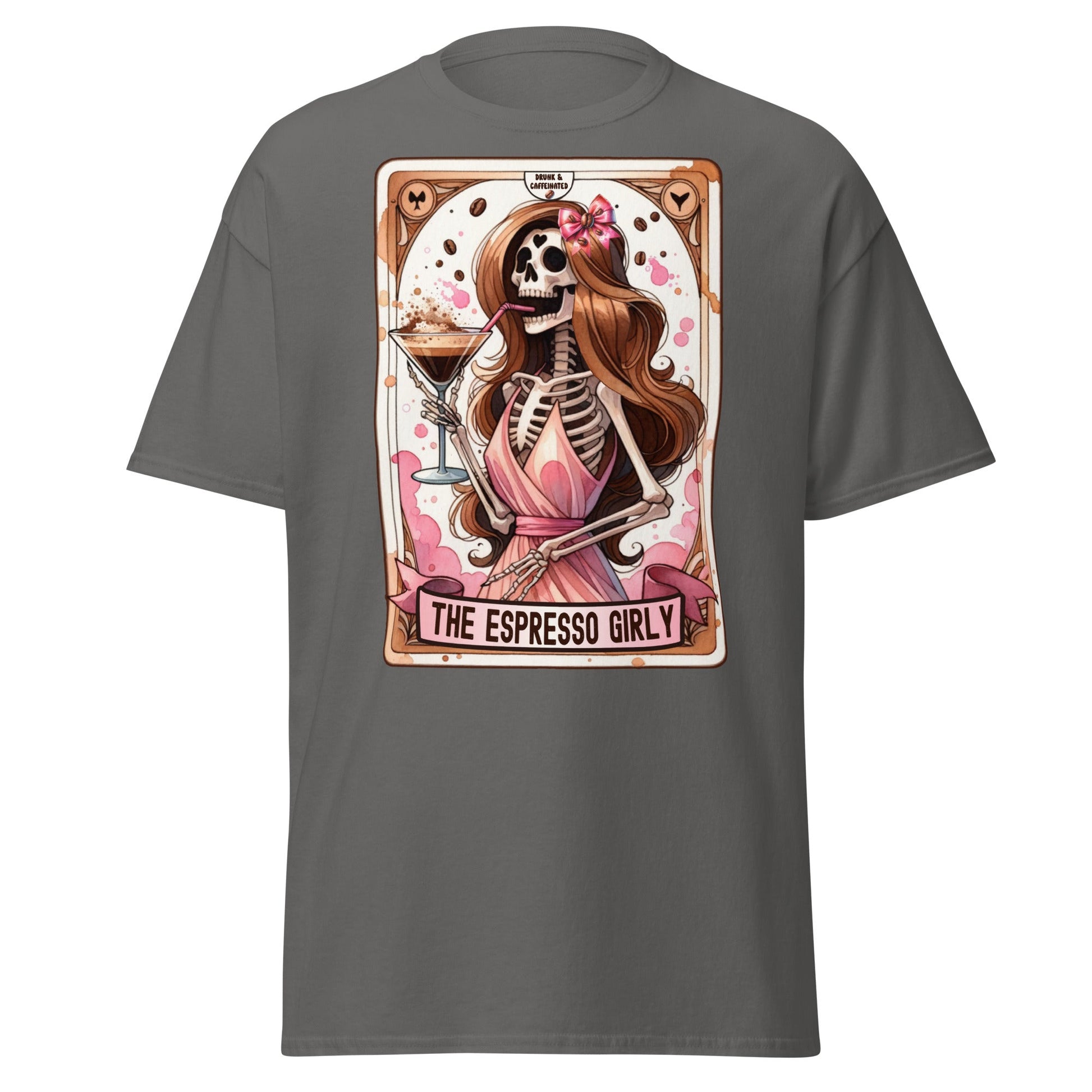 'Espresso Girl' Tarot | Tarot Card T-Shirt - Charcoal - T-Shirts Online