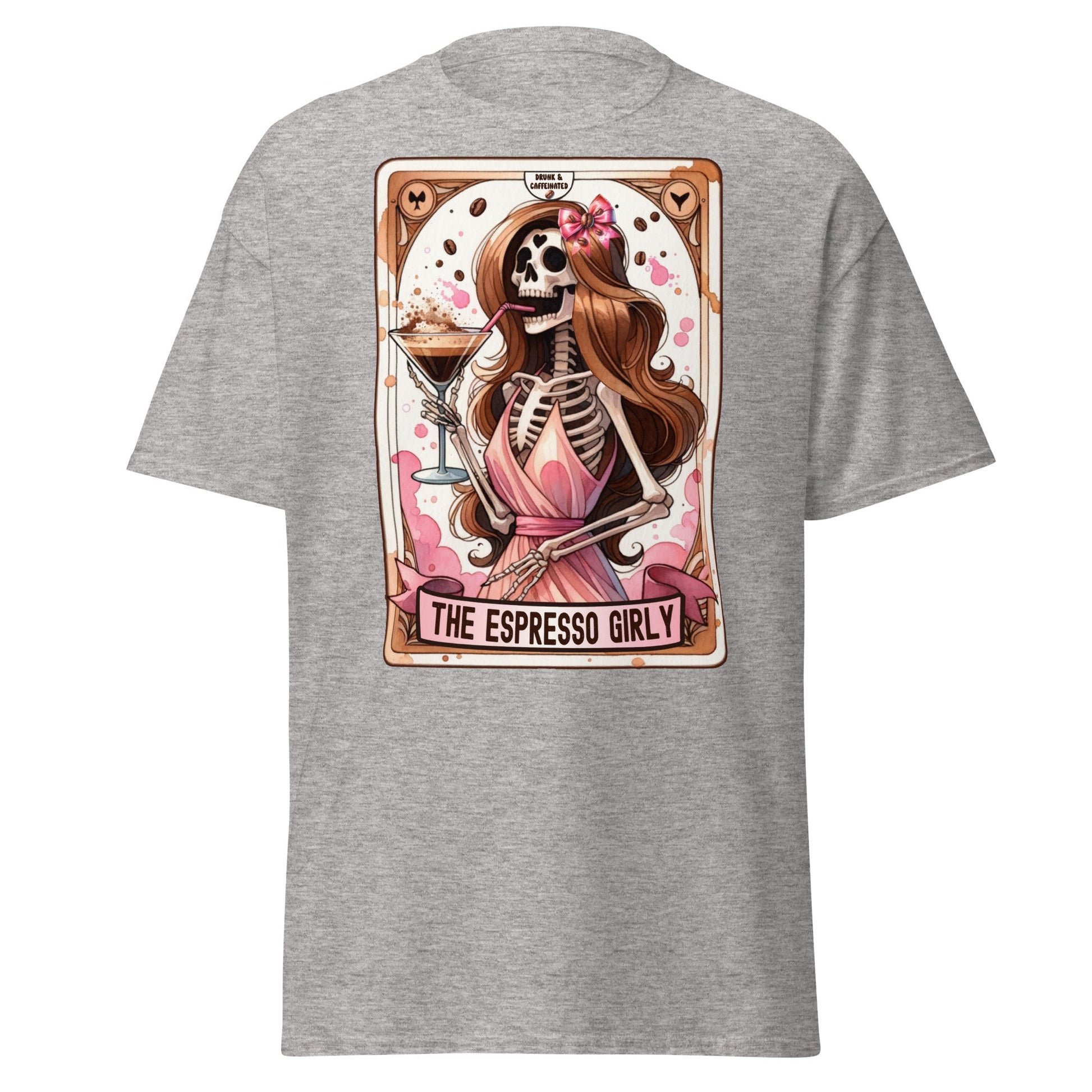 'Espresso Girl' Tarot | Tarot Card T-Shirt - Sport Grey - T-Shirts Online
