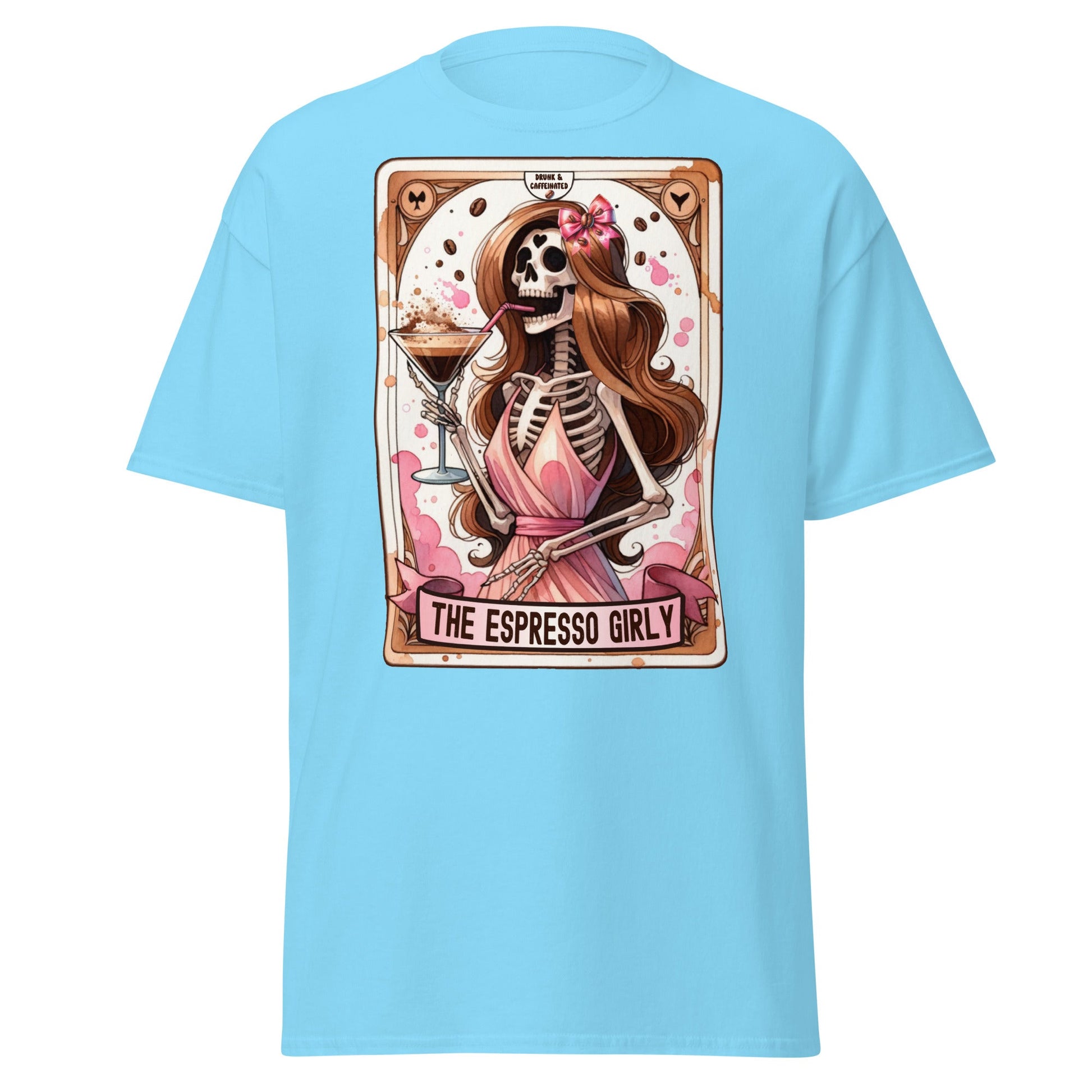'Espresso Girl' Tarot | Tarot Card T-Shirt - Sky - T-Shirts Online