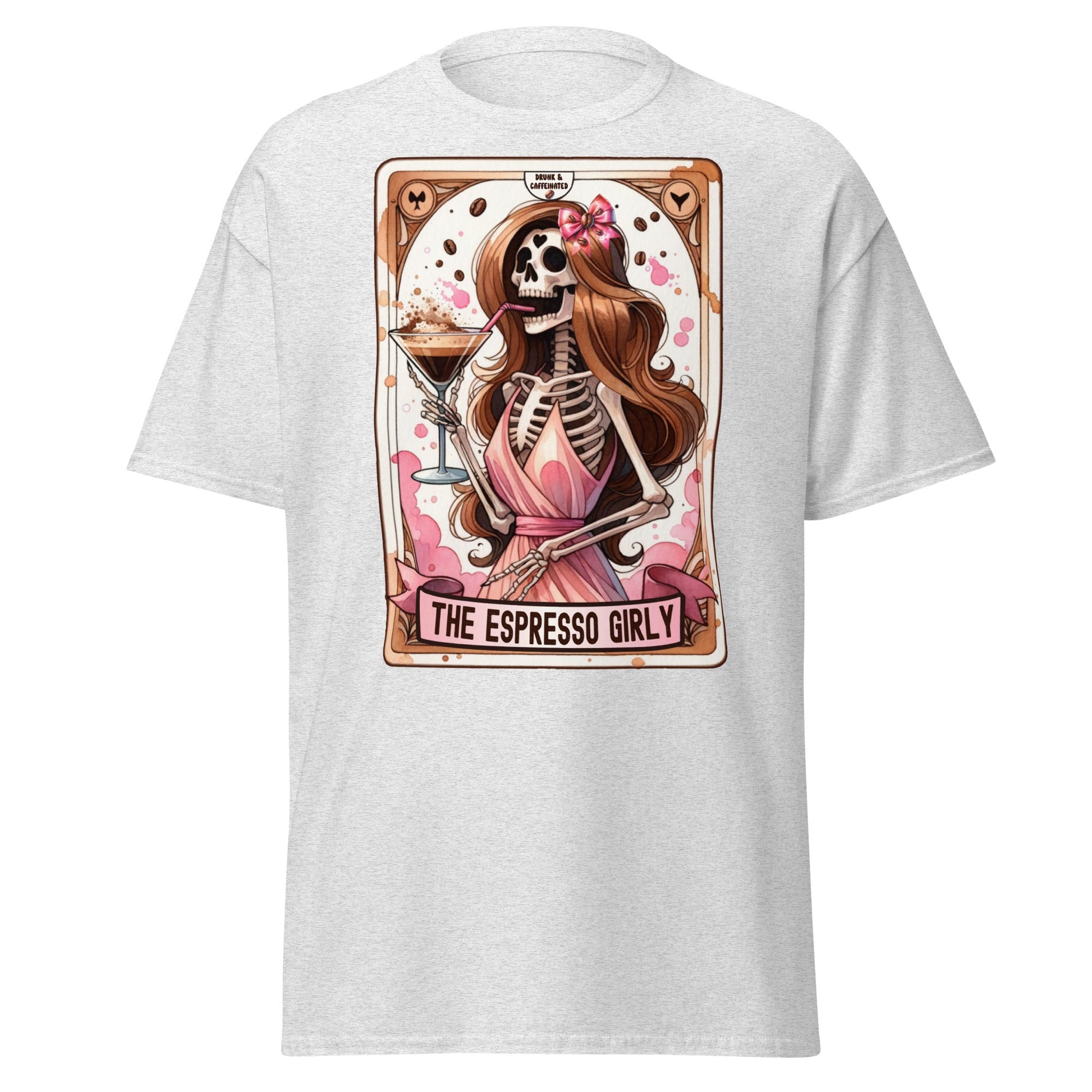 'Espresso Girl' Tarot | Tarot Card T-Shirt - Ash - T-Shirts Online