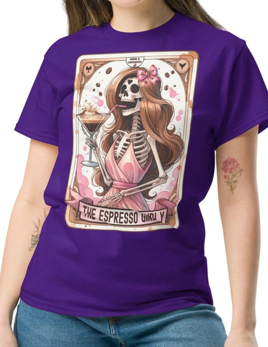 Espresso Girl Tarot | Tarot Card T-Shirt - Black - T-Shirts Online