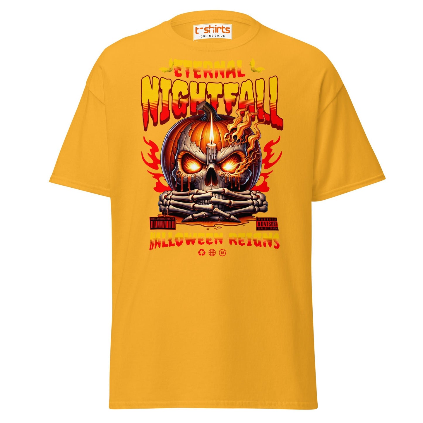 Eternal Nightfall Halloween Reigns T-Shirt - Gold - T-Shirts Online