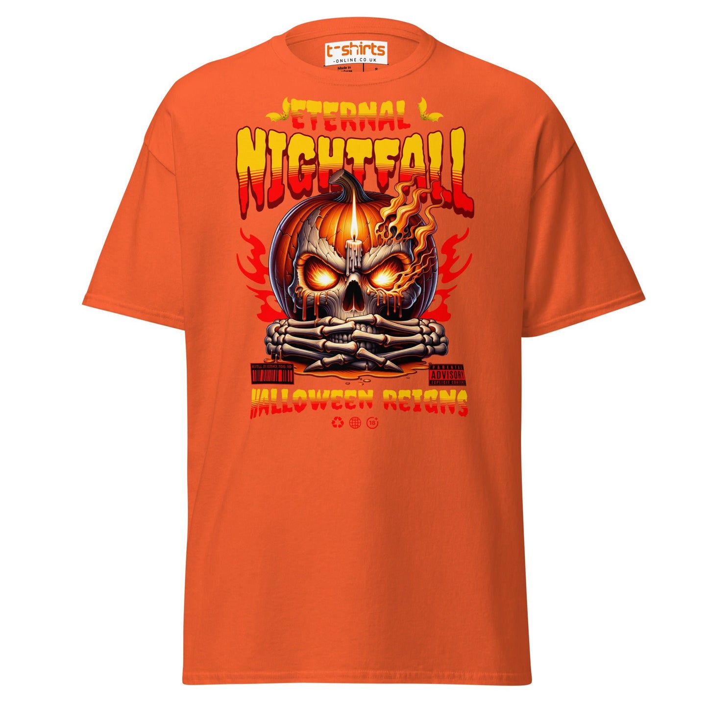 Eternal Nightfall Halloween Reigns T-Shirt - Orange - T-Shirts Online