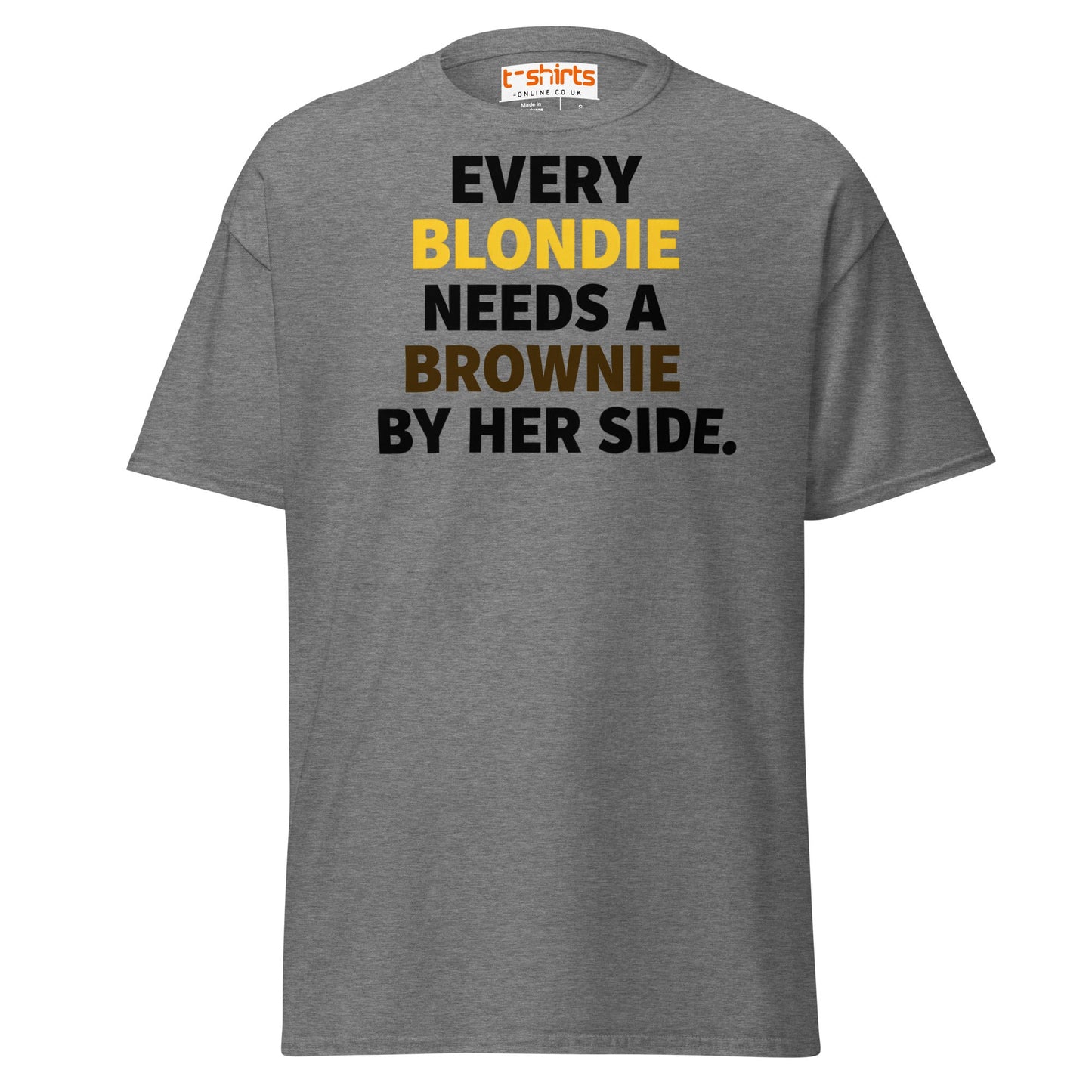 Every Blondie Needs a Brownie T-Shirt – Bestie Quote Tee - Graphite Heather - T-Shirts Online