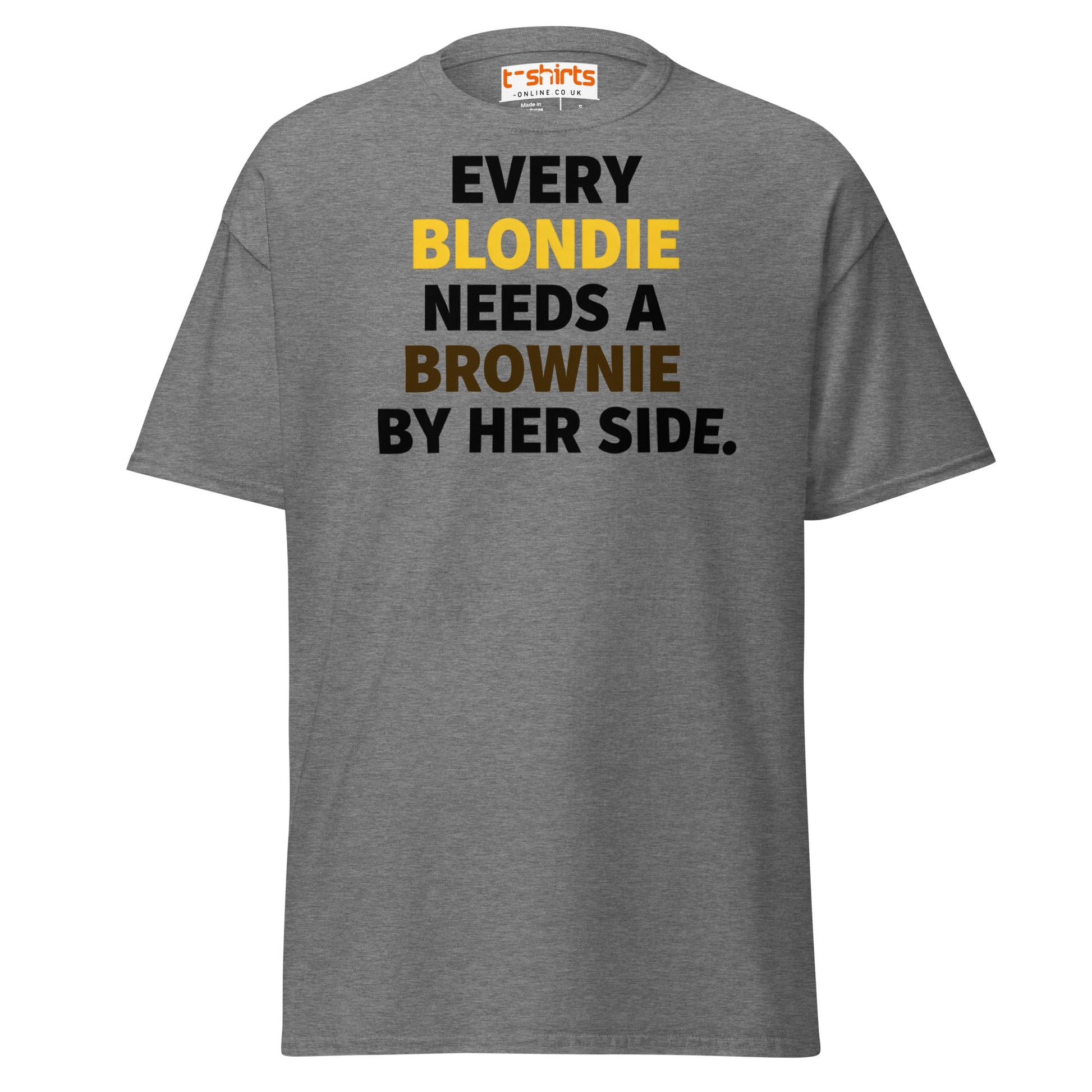 Every Blondie Needs a Brownie T-Shirt – Bestie Quote Tee - Graphite Heather - T-Shirts Online