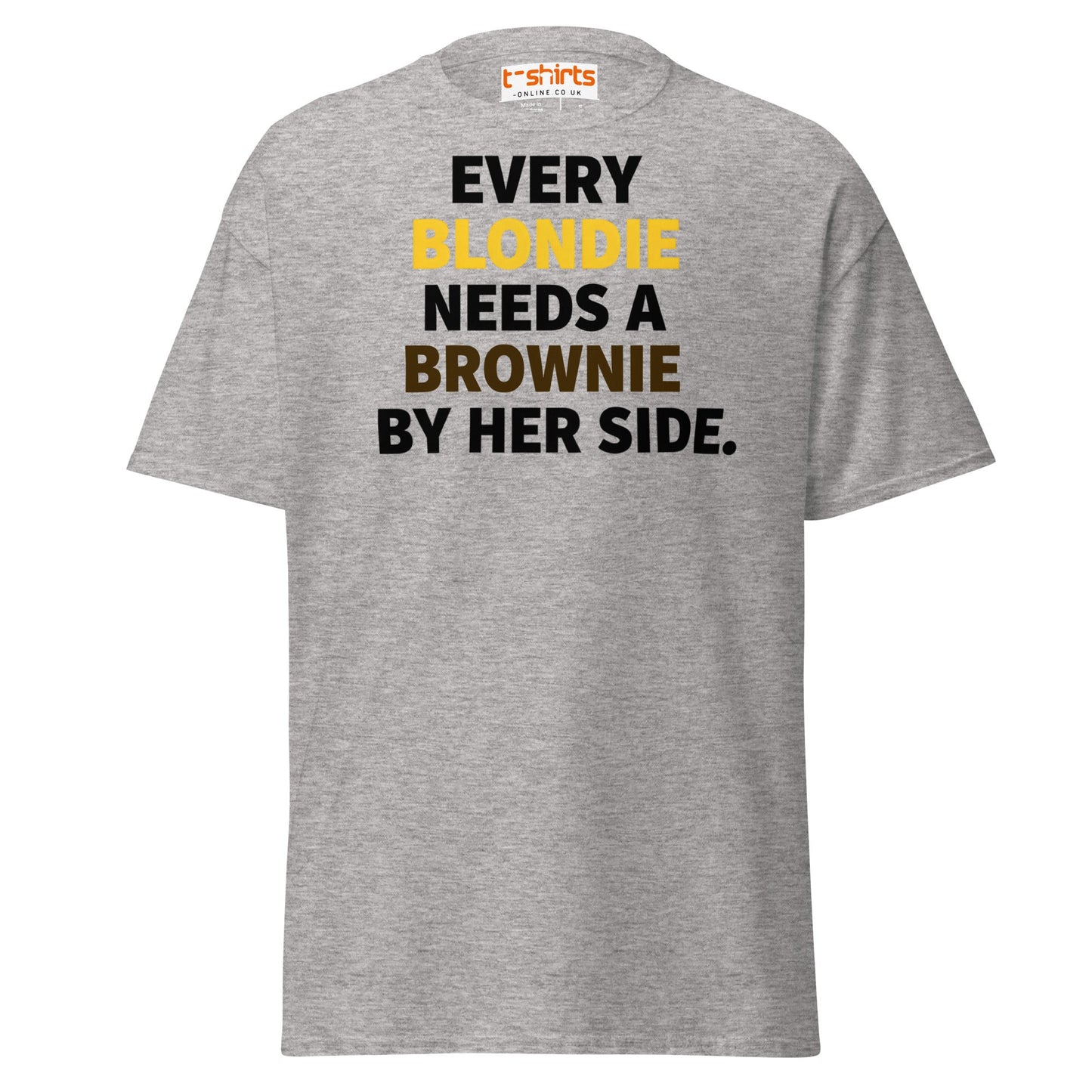 Every Blondie Needs a Brownie T-Shirt – Bestie Quote Tee - Sport Grey - T-Shirts Online