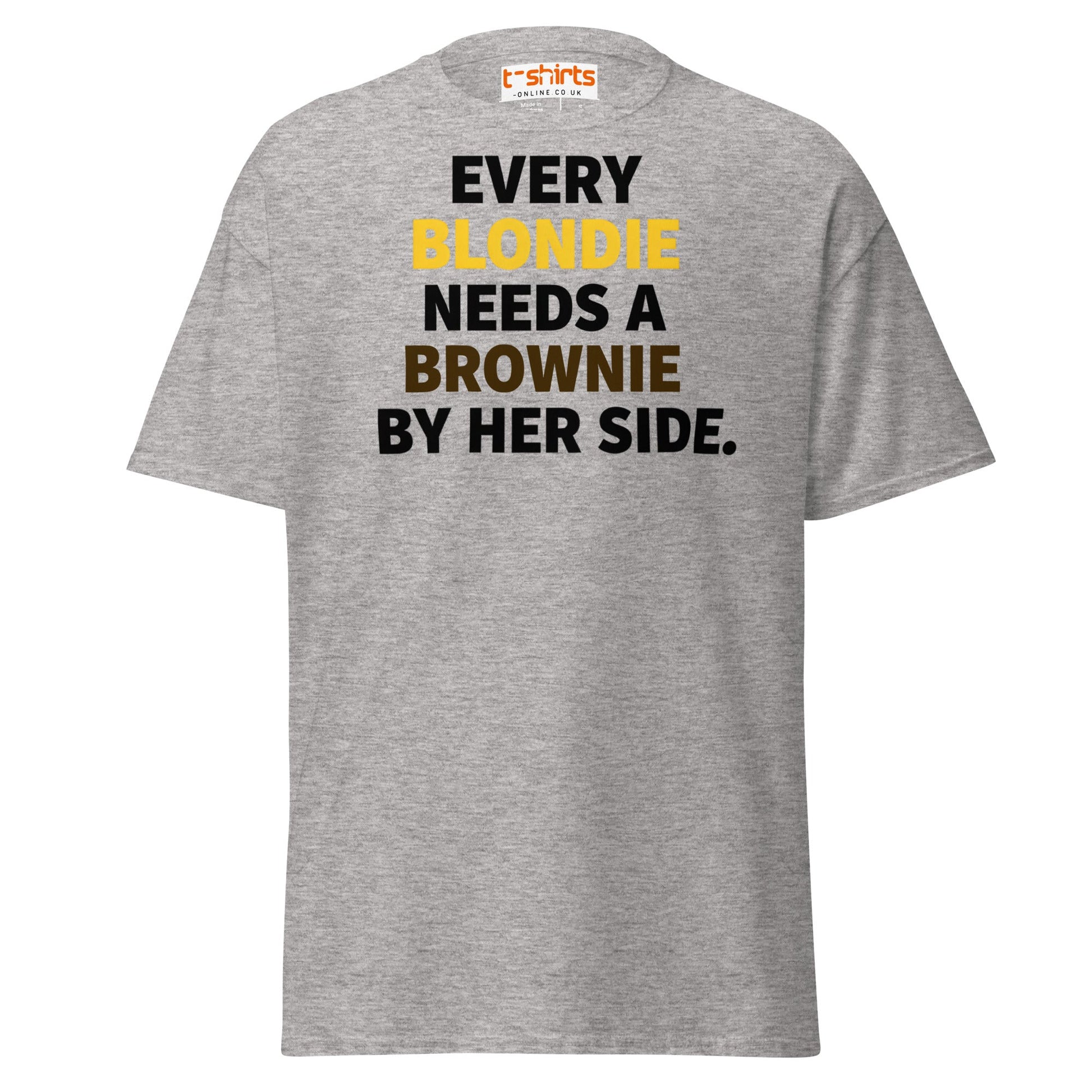 Every Blondie Needs a Brownie T-Shirt – Bestie Quote Tee - Sport Grey - T-Shirts Online