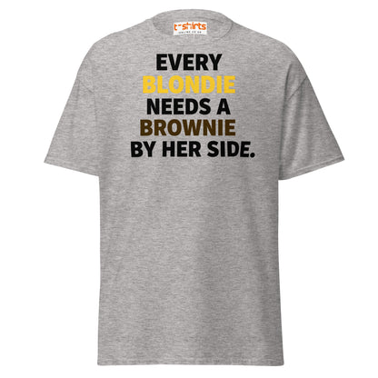 Every Blondie Needs a Brownie T-Shirt – Bestie Quote Tee - Sport Grey - T-Shirts Online