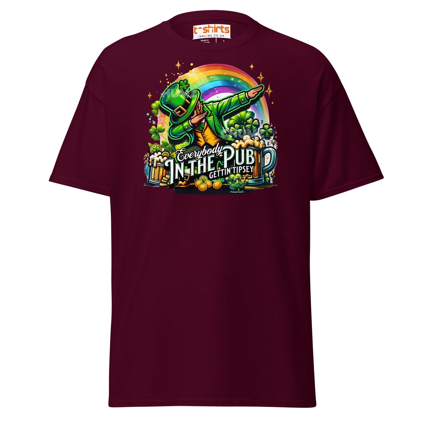 Everybody in the Pub T-Shirt | Funny St. Patrick’s Tee - Maroon - T-Shirts Online