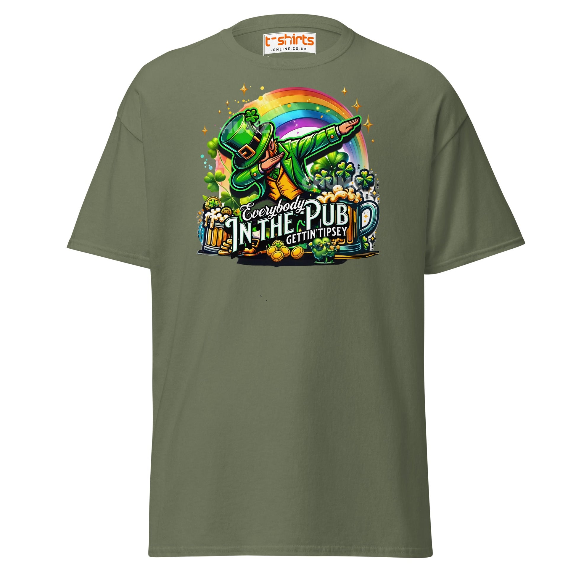 Everybody in the Pub T-Shirt | Funny St. Patrick’s Tee - Military Green - T-Shirts Online