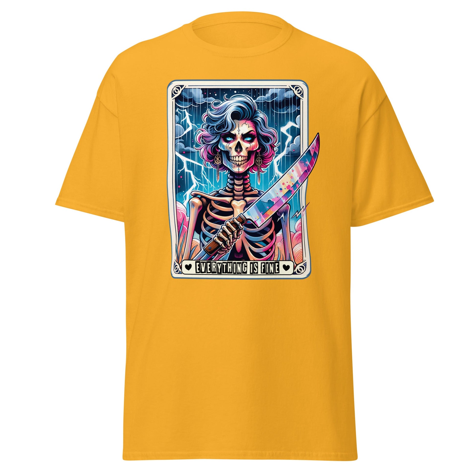 'Everything is Fine' Tarot | Tarot Card T-Shirt - Gold - T-Shirts Online