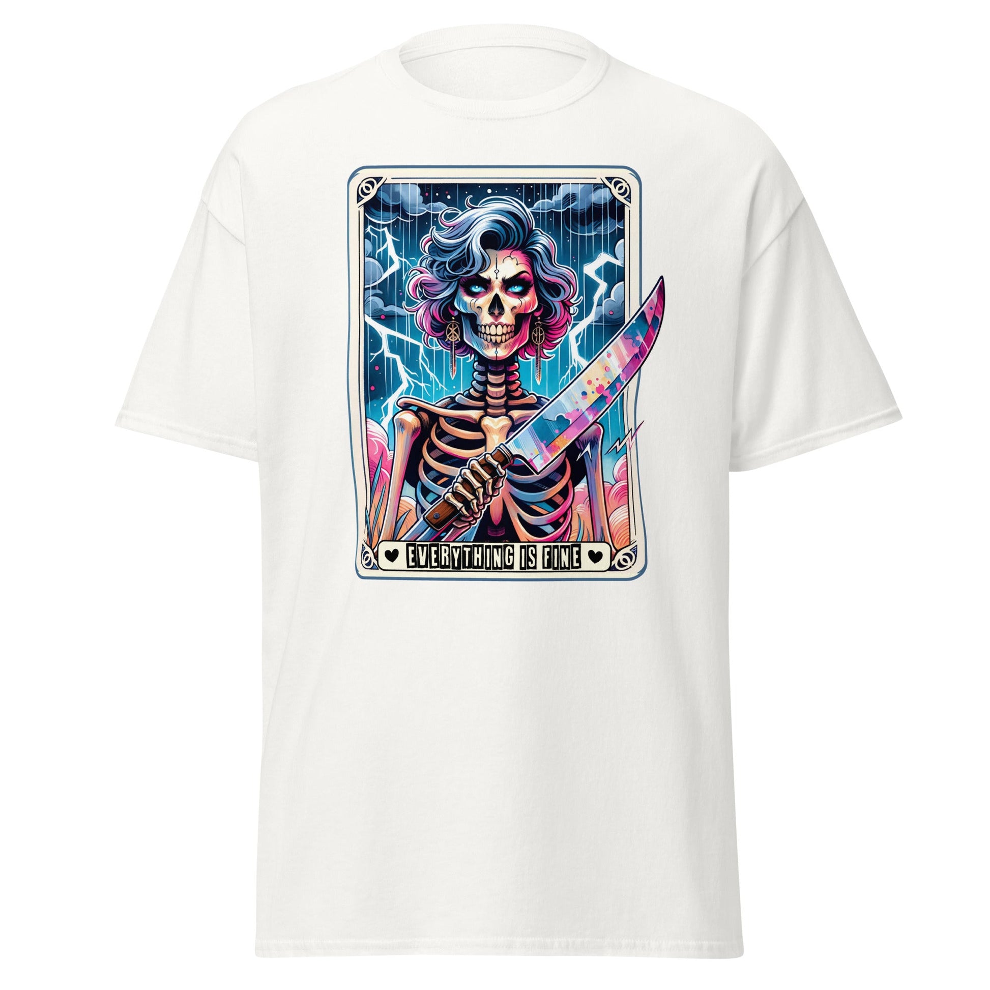 'Everything is Fine' Tarot | Tarot Card T-Shirt - White - T-Shirts Online
