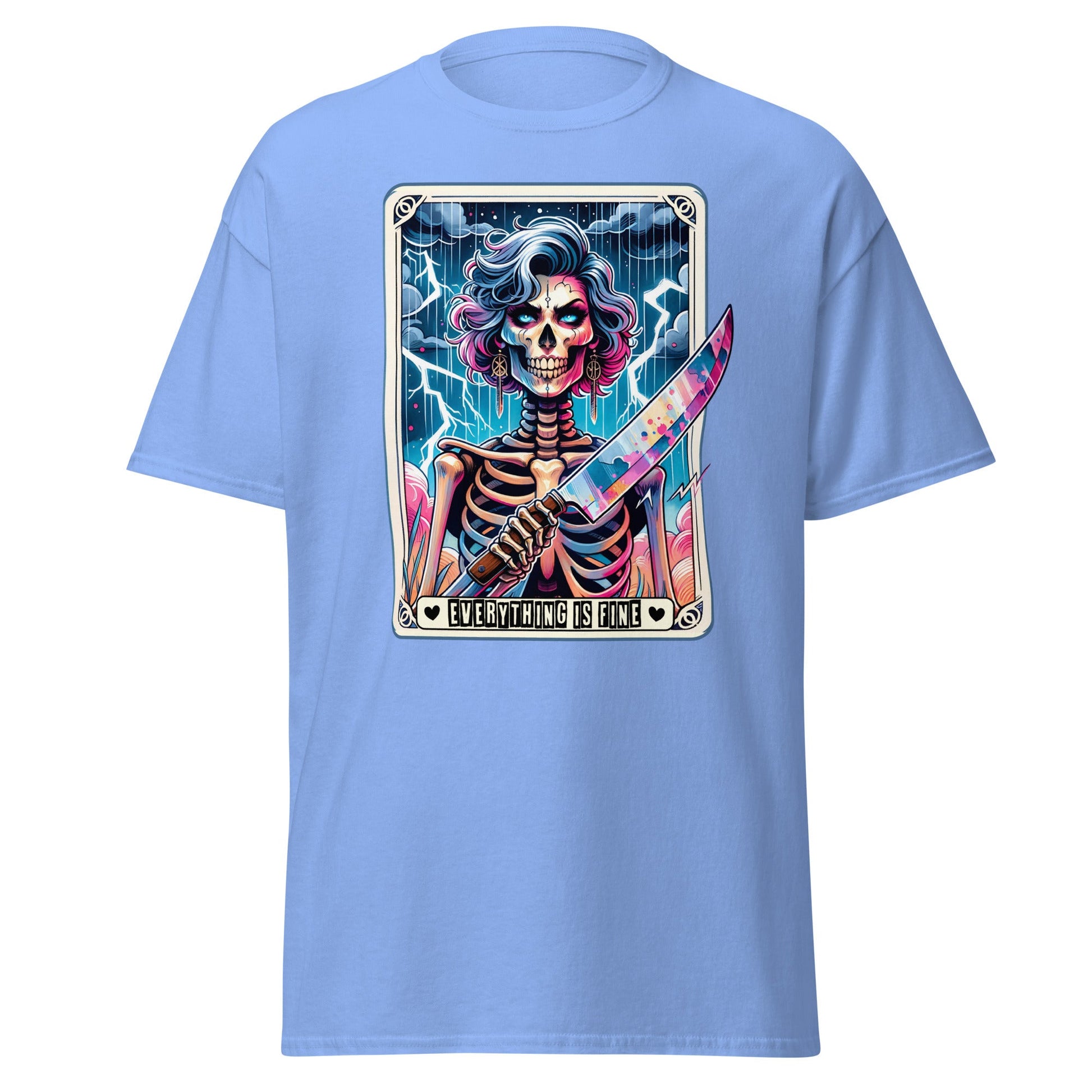 'Everything is Fine' Tarot | Tarot Card T-Shirt - Carolina Blue - T-Shirts Online