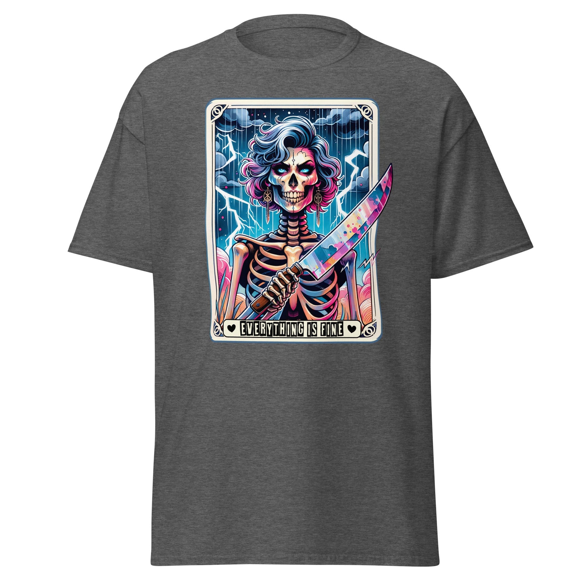 'Everything is Fine' Tarot | Tarot Card T-Shirt - Dark Heather - T-Shirts Online