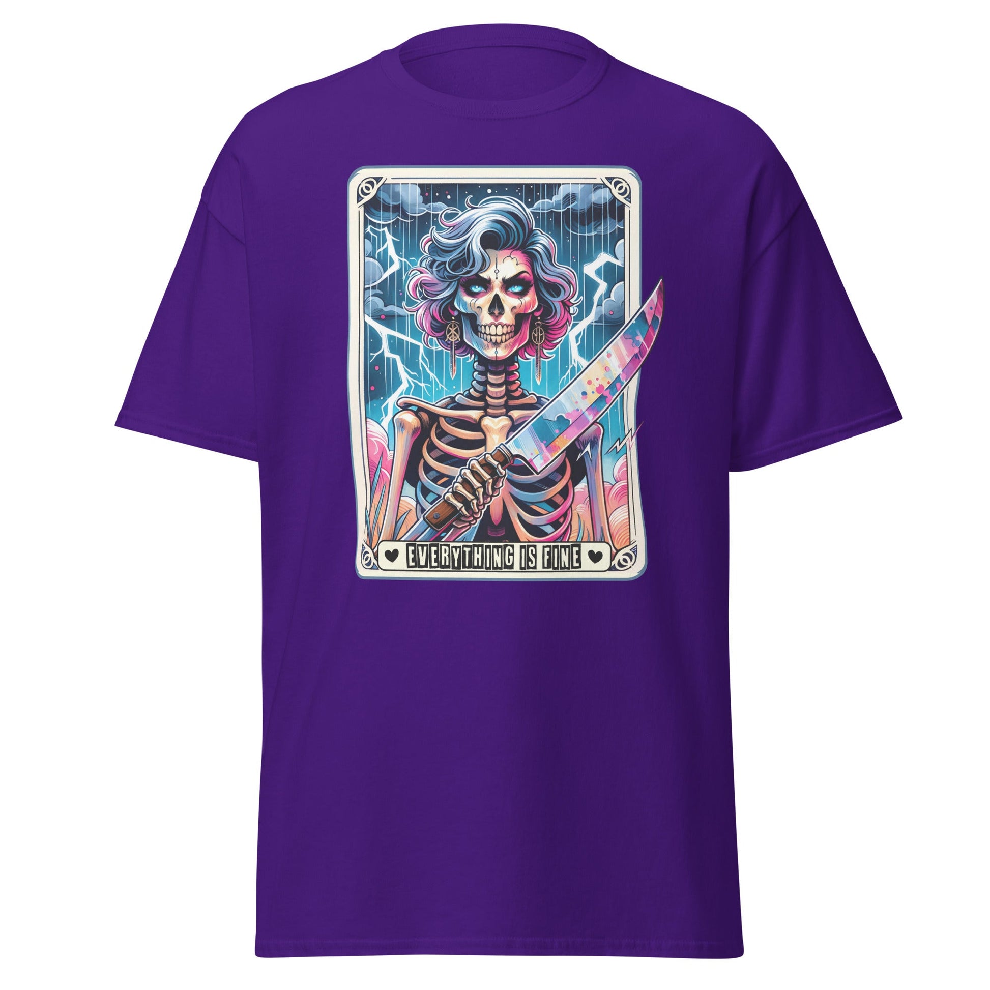 'Everything is Fine' Tarot | Tarot Card T-Shirt - Purple - T-Shirts Online
