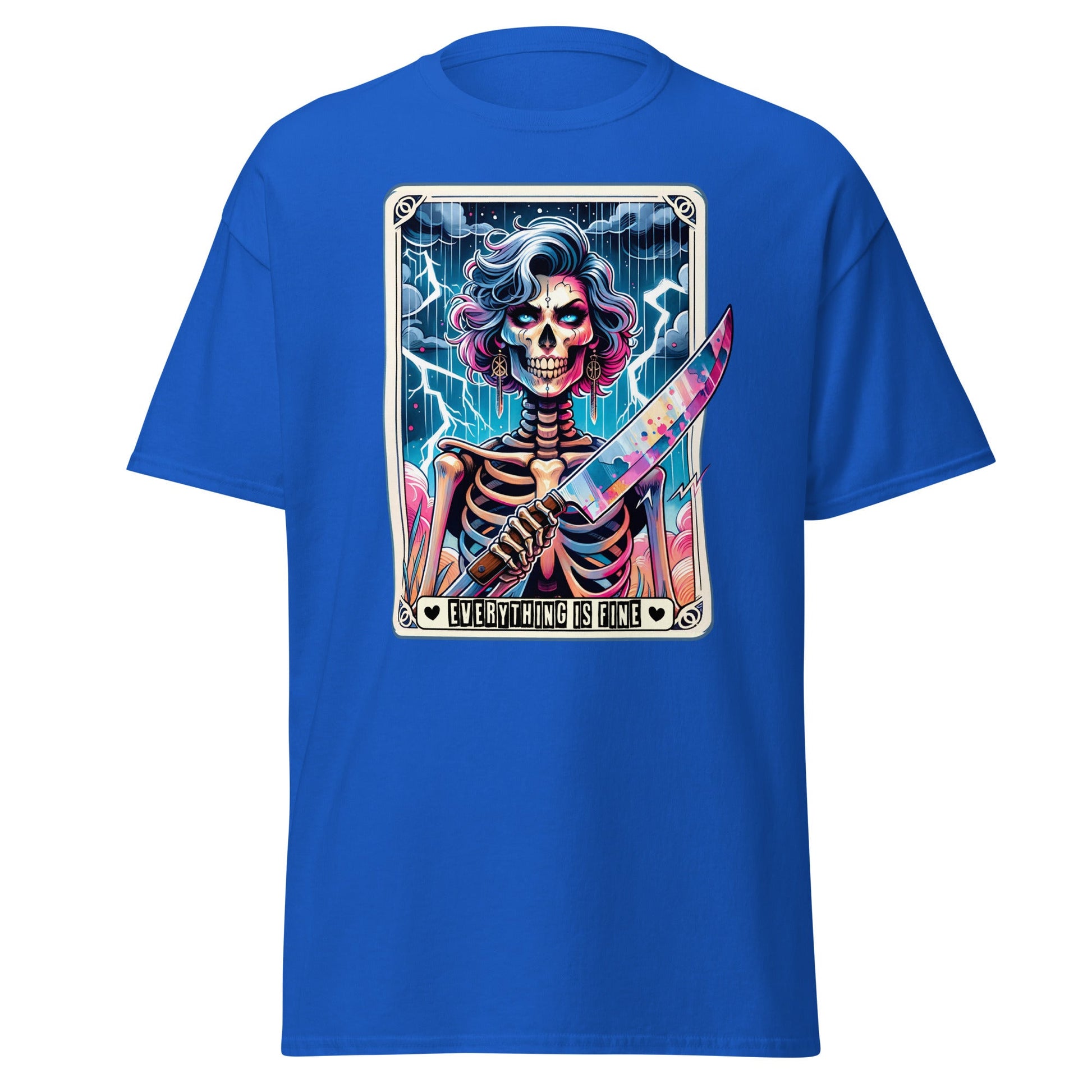 'Everything is Fine' Tarot | Tarot Card T-Shirt - Royal - T-Shirts Online