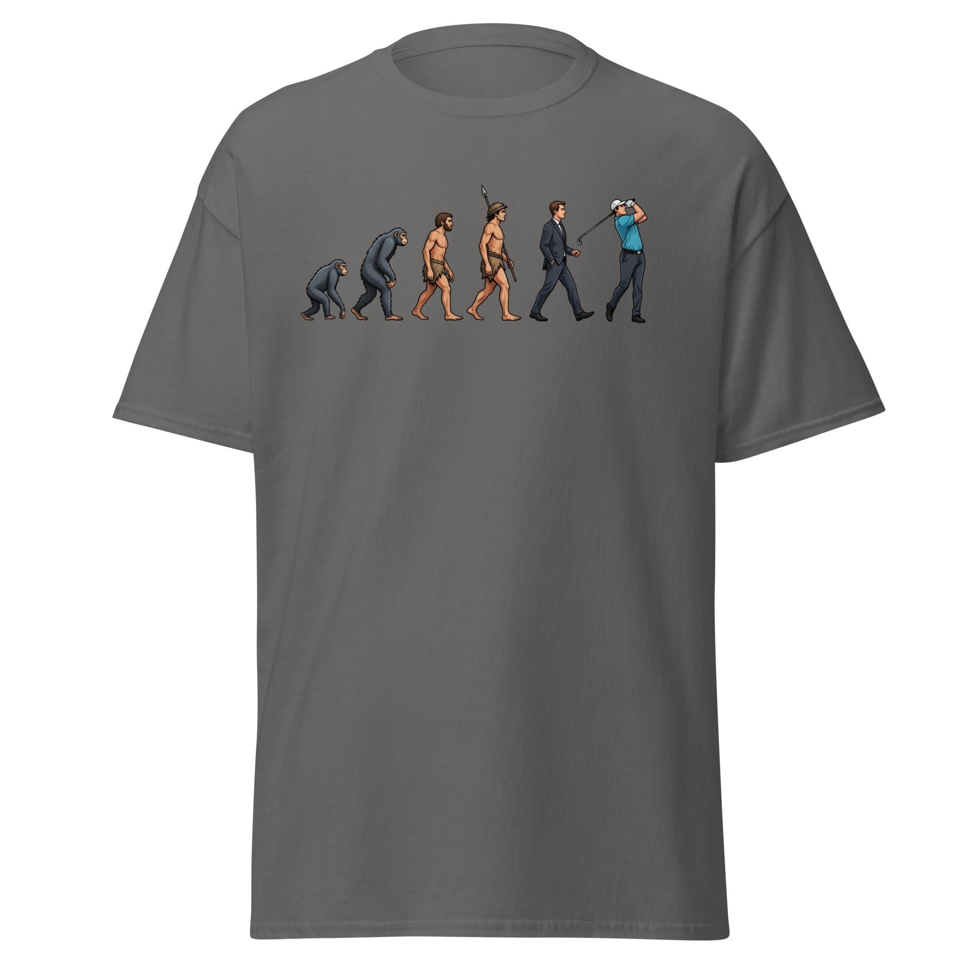 Evolution of Golf T-Shirt | Funny Golfer Progress Tee - Charcoal - T-Shirts Online