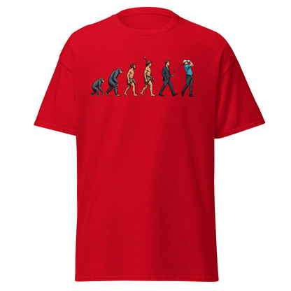 Evolution of Golf T-Shirt | Funny Golfer Progress Tee - Red - T-Shirts Online
