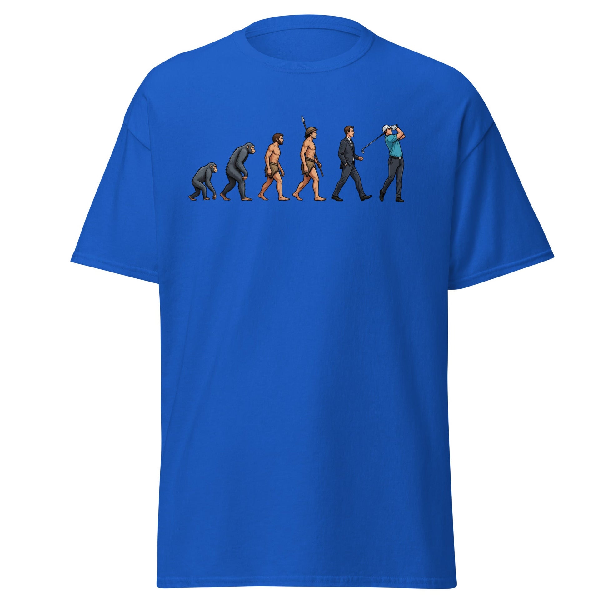 Evolution of Golf T-Shirt | Funny Golfer Progress Tee - Royal - T-Shirts Online