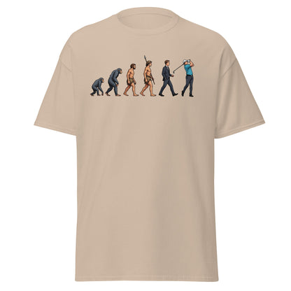 Evolution of Golf T-Shirt | Funny Golfer Progress Tee - Sand - T-Shirts Online