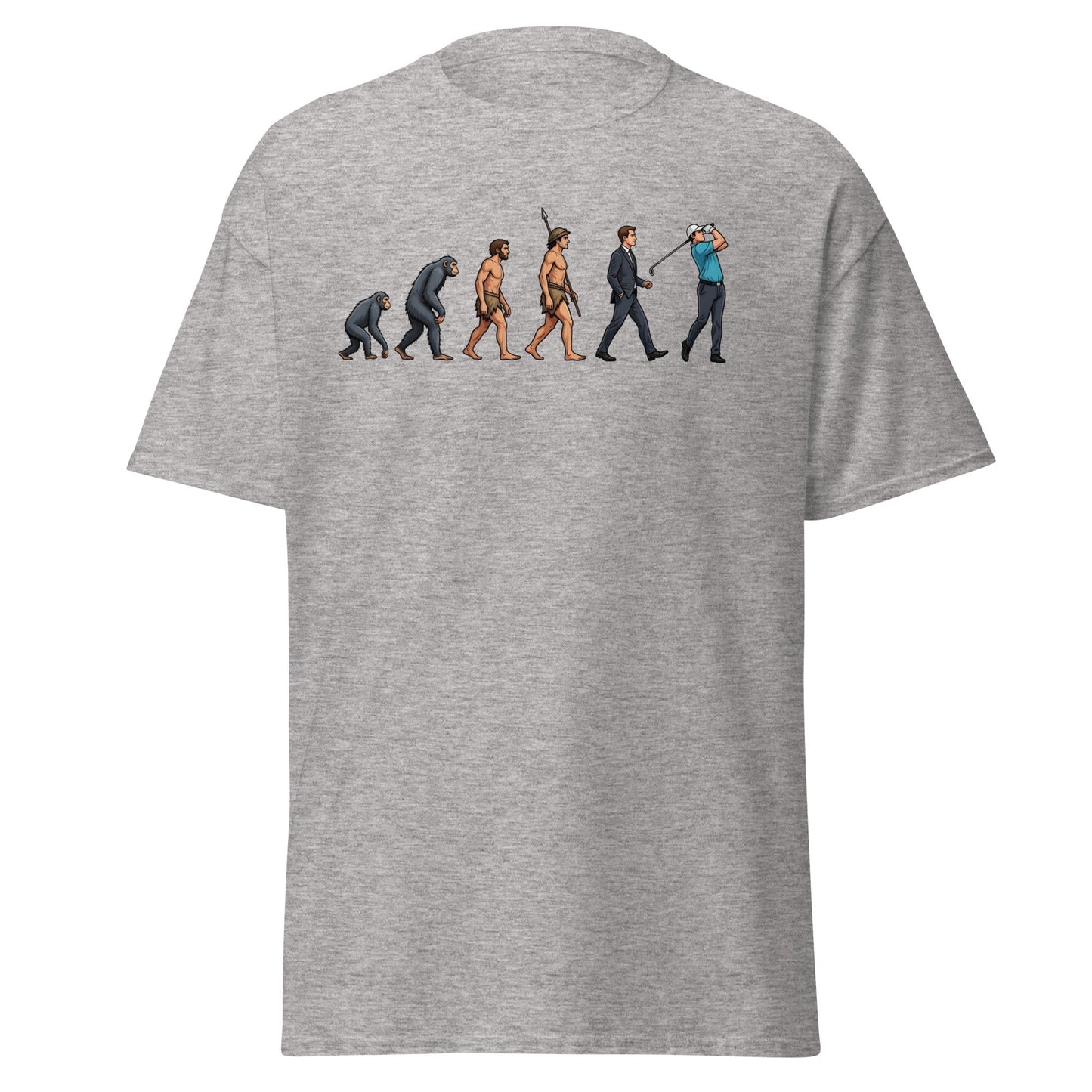 Evolution of Golf T-Shirt | Funny Golfer Progress Tee - Sport Grey - T-Shirts Online