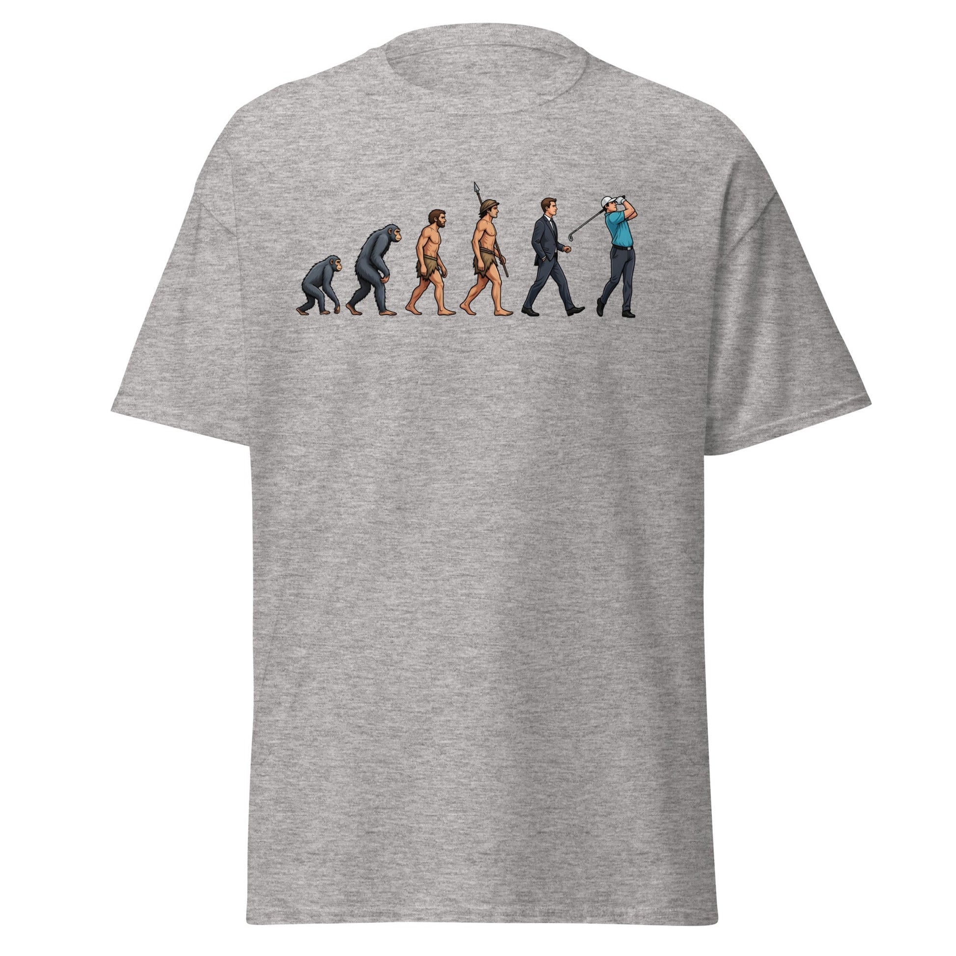 Evolution of Golf T-Shirt | Funny Golfer Progress Tee - Sport Grey - T-Shirts Online
