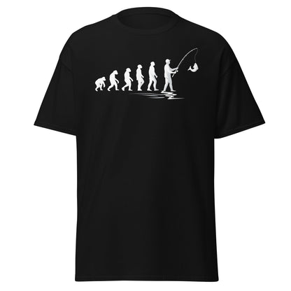 Evolution of Man Fishing T-Shirt - Funny Fisherman Gift - Black - T-Shirts Online