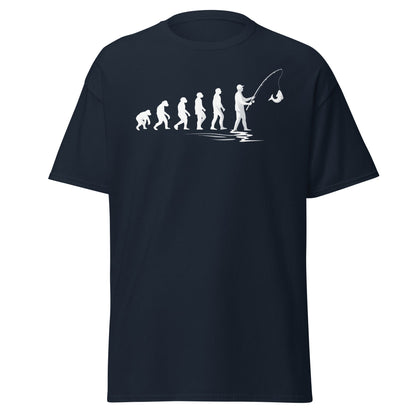 Evolution of Man Fishing T-Shirt - Funny Fisherman Gift - Navy - T-Shirts Online