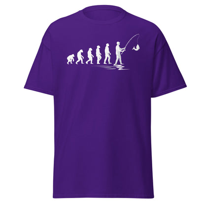 Evolution of Man Fishing T-Shirt - Funny Fisherman Gift - Purple - T-Shirts Online