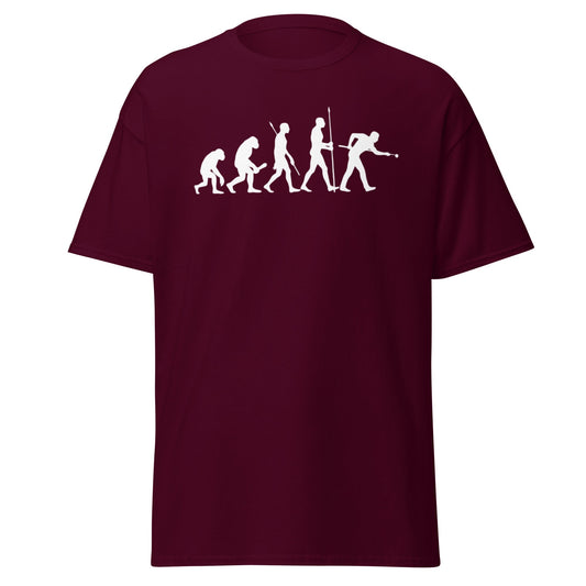 Evolution of Snooker T-Shirt – Funny Cue Sports Tee - Maroon - T-Shirts Online