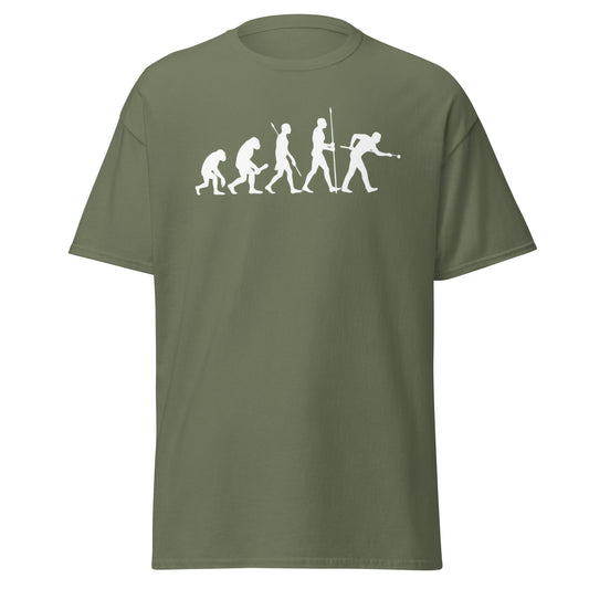 Evolution of Snooker T-Shirt – Funny Cue Sports Tee - Military Green - T-Shirts Online