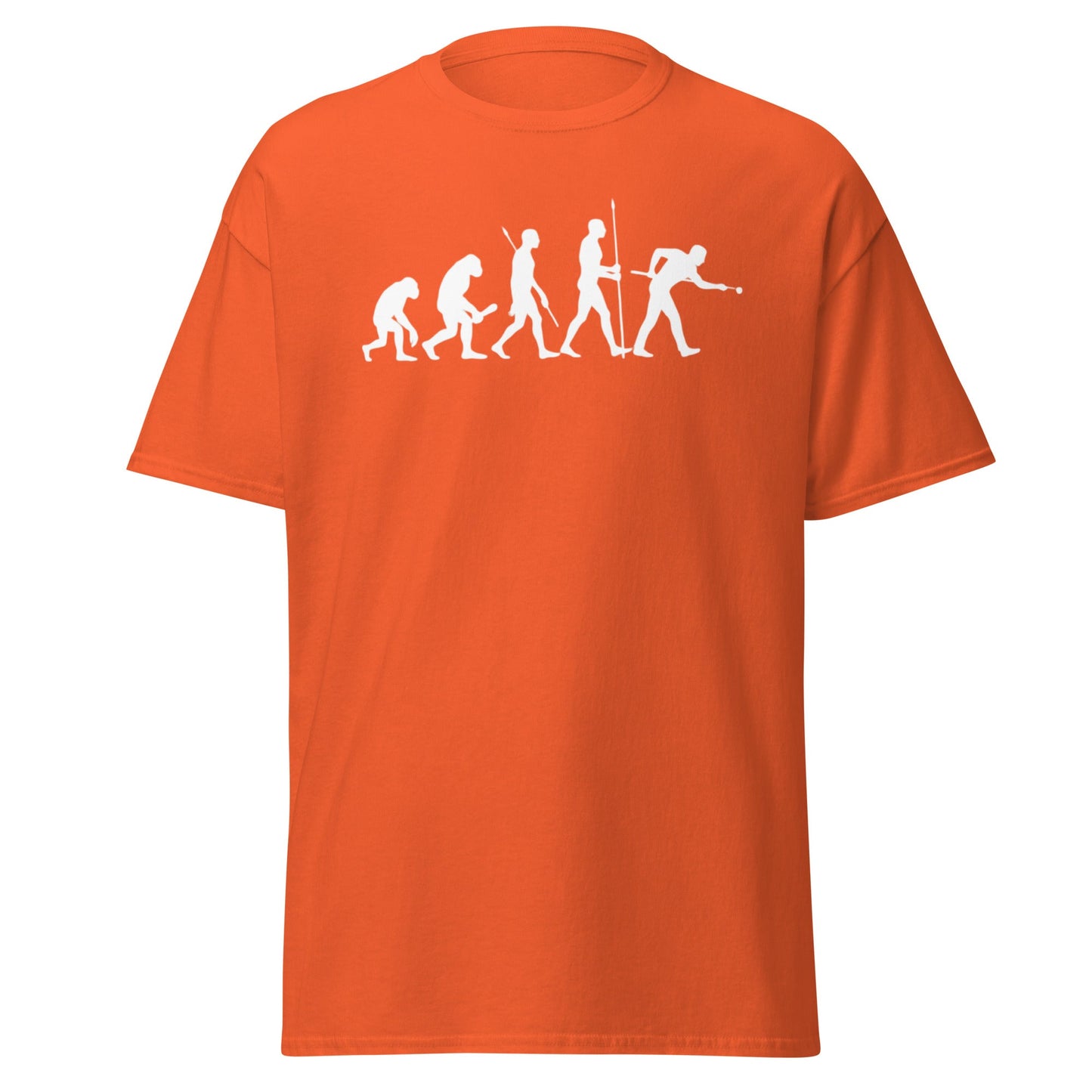 Evolution of Snooker T-Shirt – Funny Cue Sports Tee - Orange - T-Shirts Online