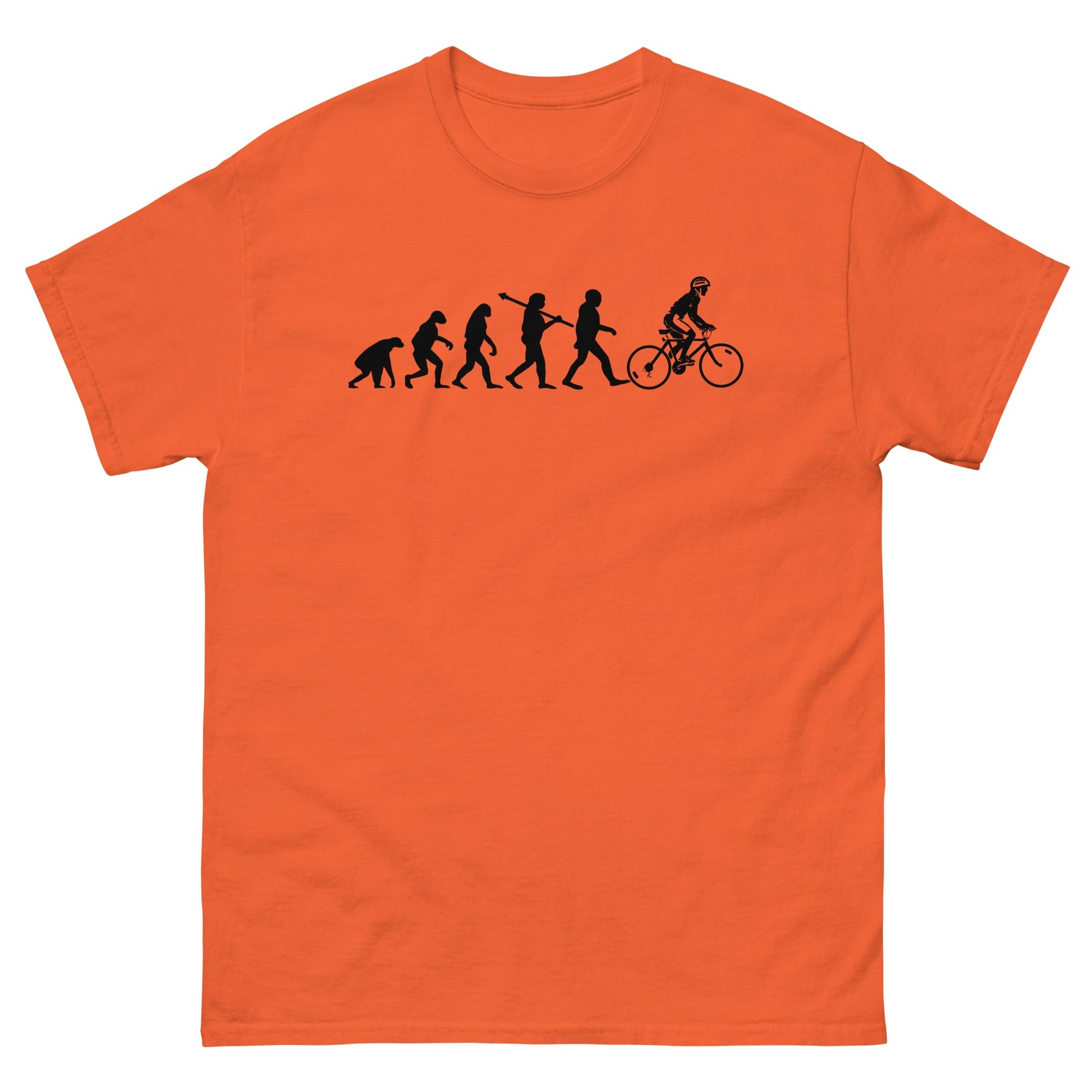 Evolution of the Cyclist | Men's T-shirt - Orange - T-Shirts Online