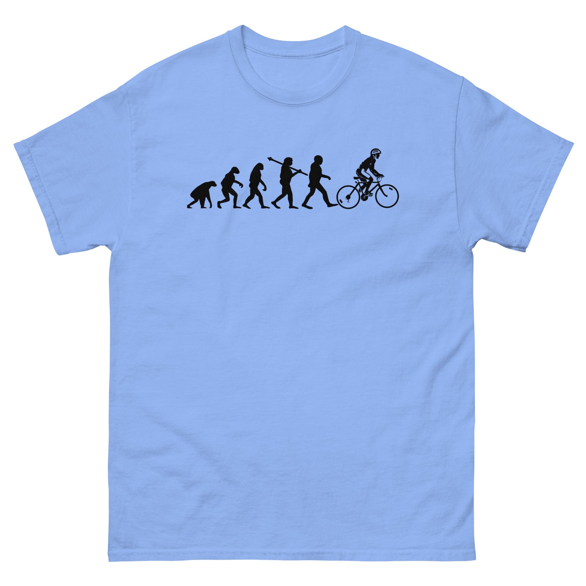 Evolution of the Cyclist | Men's T-shirt - Carolina Blue - T-Shirts Online